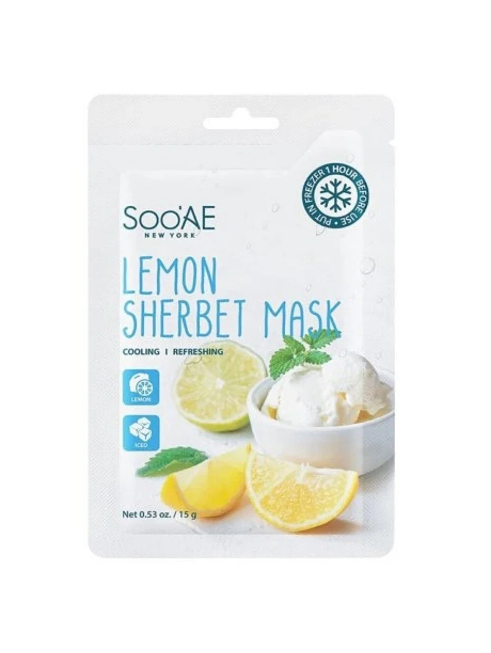 Soo'AE Lemon Sherbet Mask - Cooling Refreshing (12 Pouches per Box)